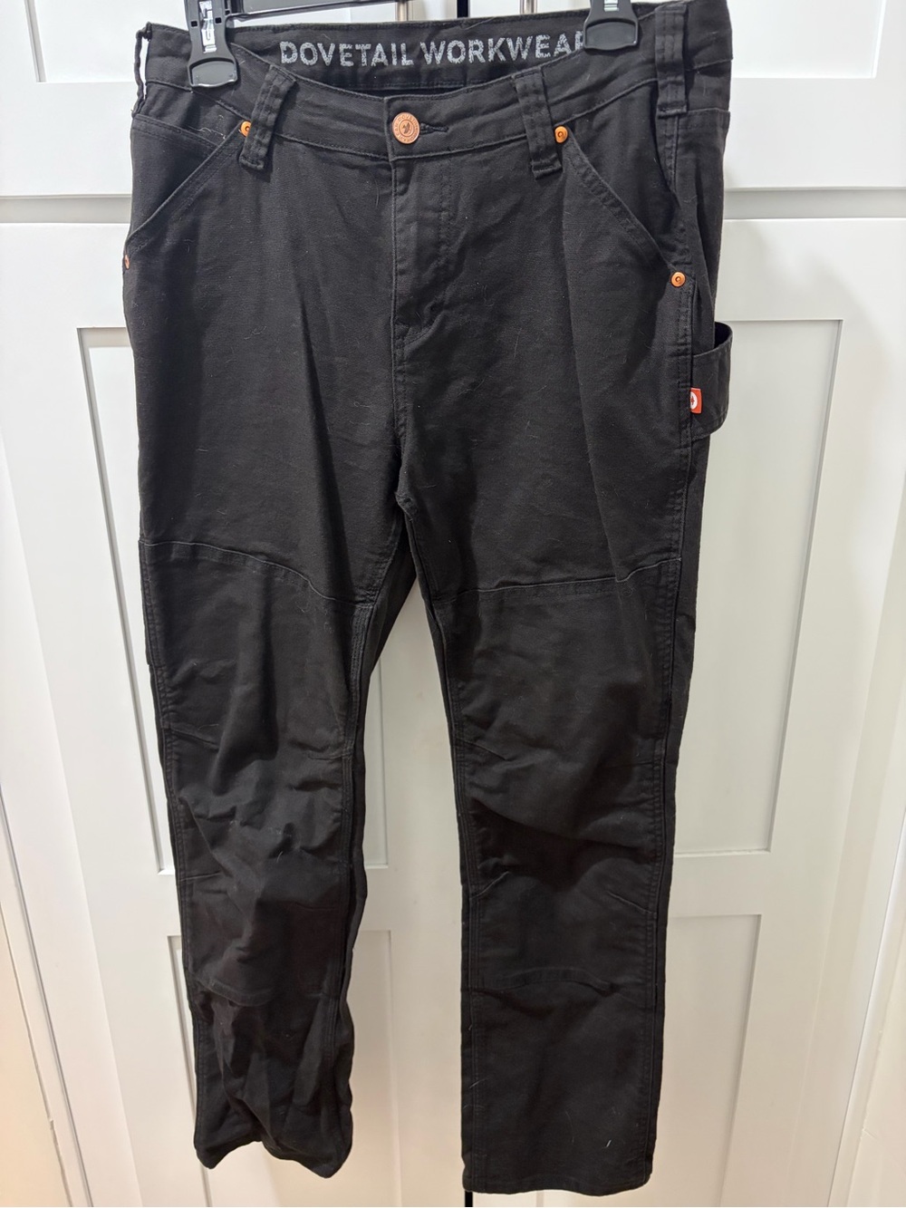Dovetail Workwear Britt Utility Pants Women Black Canvas Double Knee Tough 12/30